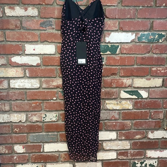 The Kooples Womens Maxi Dress In A Polka Dot Print, Black/Pink - Picture 9 of 9